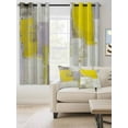 thumbnail image 2 of Yellow Blackout Curtains 54 Inches Long for Bedroom, Modern Geometric Grey Oil Painting Abstract Thermal Insulated Room Darkening Black Out Window Curtain Panels Grommet Drapes for Living Room, 2 of 8