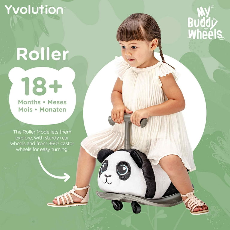 新品 my panda LOOPWHEELER M ホワイト Yvolution My Buddy Roller 2-in-1 Panda Plush Ride-On Toy, Rocker