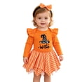 thumbnail image 5 of Ulanda My 1st Halloween Newborn Baby Girl Pumpkin Romper Dress Tutu Onesie Infant Halloween Outfits Fall Winter Clothes (Black, 6-9 Months), 5 of 5
