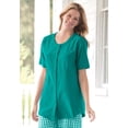 thumbnail image 2 of Woman Within Plus Size Short-Sleeve Crinkle Shirt, 2 of 6