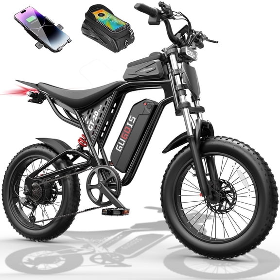 750W 20" Electric Bike for Adults, 4.0 Fat Tire Electric Mountain Bike, 48V 20Ah Battery Ebike, Max.28Mph, Hydraulic Brakes, Full Suspension, UL2849 Black