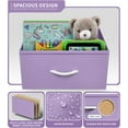 thumbnail image 5 of Nightstand with 2 Drawers - Kids Bedside Furniture End Table Night Stand - Steel Frame, Wood Top & Easy Pull Fabric Bins - Dresser & Chest for Home, Bedroom Accessories, Office & College Dorm Purple, 5 of 15
