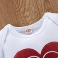 thumbnail image 6 of Fesfesfes Infant Baby Bodysuit Girls Valentine's Day Hearts Romper Letter Printed Pants Outfits, 6 of 9