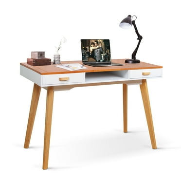 Organizedlife Writing Desk with Drawer, Modern Office Writing Table, Wooden Computer Desk for Home Office, Bedroom