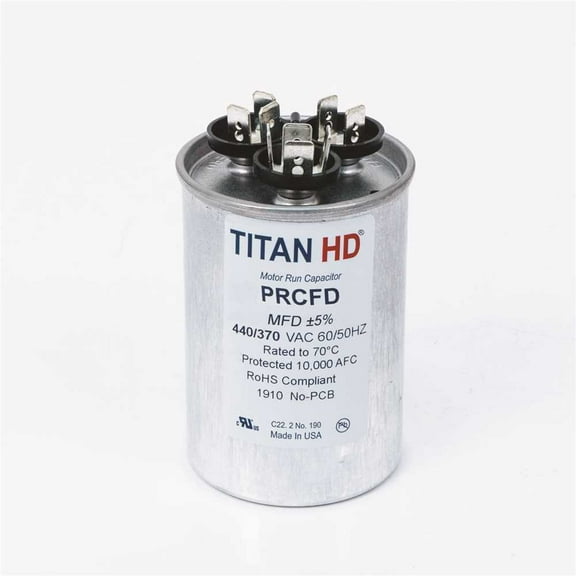 Titan Hd Round Motor Dual Run Capacitr,440-370VAC PRCFD253A