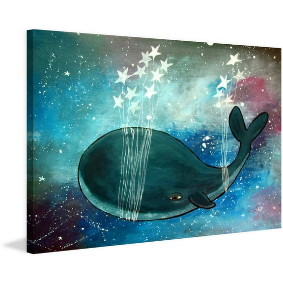 Marmont Hill "Star Stringed Whale" by Andrea Doss Painting Print on Wrapped Canvas