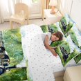 thumbnail image 4 of Castle Fairy Watercolor Jungle Train Bedding Comforter Set 7pcs for Kids, Whimsical Steam Locomotive Queen Bedding Sets for Bedroom, Green Black, 4 of 7