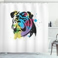thumbnail image 1 of Ambesonne English Bulldog Shower Curtain, Dog Portrait, 69"Wx75"L, Multicolor, 1 of 3