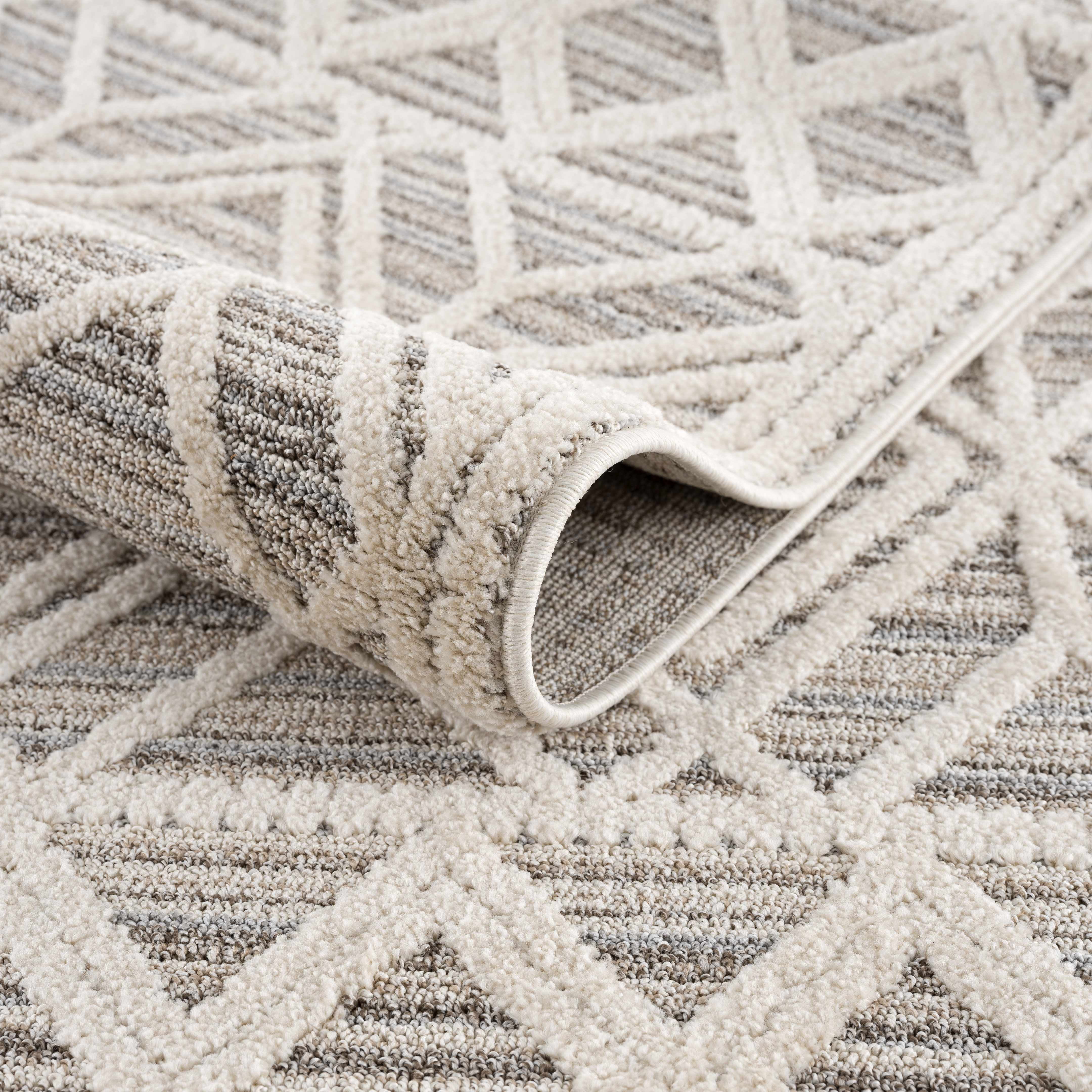 BoutiqueRugs Magnolia Contemporary, Transitional Runner Rug - Beige, Brown, Dark Gray - 2'7" x 7'3" Runner