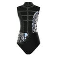 thumbnail image 1 of Choomomo Women One Piece Shiny Rhinestone Athletic Gymnastics Leotards Color Block Figure Ice Skating Costume Black S, 1 of 6