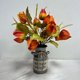thumbnail image 1 of Corona de frutas con purpurina navideña artificial Senmasine de 26 pulgadas con hojas doradas de frutos rojos, rama de aguja de pino para colgar en la puerta delantera, 1 of 4