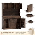 thumbnail image 6 of Farmhouse Kitchen Pantry Cabinet with Trash Can Storage, 47" Extra Wide Kitchen Hutch with Power Outlet, Tall Coffee Bar Station with 3 Drawers & Spice Racks, 6 of 10