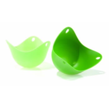 Fusionbrands PoachPod The Original Silicone, Floating Egg Poaching Cup, Green, 2