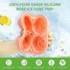 thumbnail image 3 of 4 cavity ice cube trays 3d silicone pink ice cube mold with removable orange funnel lid, 3 of 3
