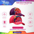 thumbnail image 2 of Universal Trolls 2 pack Baseball Cap for Girls, Kids Baseball Cap Ages 3-6, 2 of 7