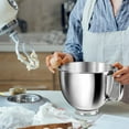 thumbnail image 7 of 5 Quart Mixing Bowl for KitchenAid Stand Mixers, Food-Grade Stainless Steel Bowl with Handle & Clasp, Compatible with Tilt-Head 4.5–5 Qt Models – Fits K45, K45SS, KSM75, KSM150, KSM95 (Silver, 5QT), 7 of 7