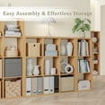 thumbnail image 4 of ANHDAH 9-Cube Bookcase & Storage Organizer, Thick Edges Bookshelf Multipurpose Display Shelves for Home Office, Natural Oak, 4 of 8