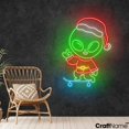 thumbnail image 2 of Craftnamesign Alien Skate Xmas Neon Led Light, Christmas Wall Art, Skate Club Wall Decor, 2 of 5