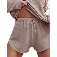 thumbnail image 4 of DYMADE Women's Waffle Long Sleeve Tops and Shorts Casual Outfits Lounge Wear Pajamas, 4 of 4