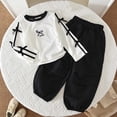 thumbnail image 2 of Lumosvexa Girls Fall Outfit Sets, Long Sleeve Sweatshirt and Jogger Cargo Pants Casual Comfort Active Clothes 2 Piece Black 4t, 2 of 6