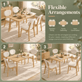 thumbnail image 3 of Ktaxon Modern Dining Table Set for 4, Solid Wood Dinner Table with 4 Padded Chairs for Home, Kitchen, Restaurant, 47" Wood Color, 3 of 8