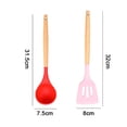thumbnail image 2 of Juego de utensilios de cocina de silicona de 2 piezas con soporte - Herramientas de cocina de regalo de cocina y juegos de utensilios de madera de silicona, 2 of 5