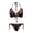 Flaming Fire Print, variant on Pink Hibiscus Floral Print Bikini Set - Tie Side Halter Two-Piece Swimsuit, Summer Beach Vacation Essential for Women