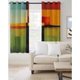 thumbnail image 2 of Red Orange Green Blackout Curtains for Bedroom/Living Room, Thermal Insulated Kitchen Curtains, Modern Oil Painted Art Geometric Grommet Darkening Window Treatment Drapes 52"x63"x2, 2 of 8