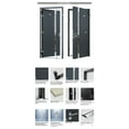 thumbnail image 7 of Front Exterior Prehung Steel Door / Cynex 6777 Black / Side Exterior Window / Stainless Inserts Single Modern Painted-W36+16" x H80"-Left-hand Inswing, 7 of 7