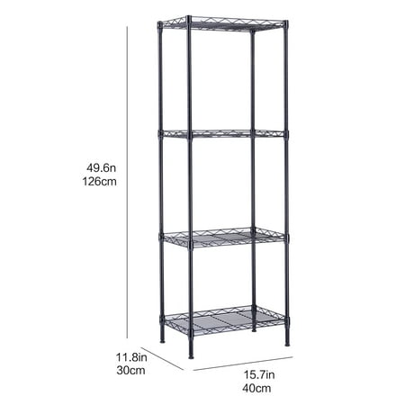 

Homeoo，4-Tier Wire Shelving Unit Metal Storage Rack
