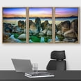 thumbnail image 2 of wall26 Framed Canvas Print Wall Art Set Purple &amp; Orange Rocky Lake Landscape Nature Wilderness Photography Realism Rustic Scenic Colorful Ultra for Living Room, Bedroom, Office - 24"x36&quot, 2 of 5