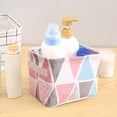 thumbnail image 5 of BESEW7 Shelf Storage Boxes Foldable, Cotton Linen Basket for Bedroom Laundry, Closet Pantry Organizers and Storage Bathroom Decor Drawer Organizer Colorful Triangle, 5 of 7