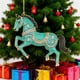 thumbnail image 2 of Adornos navideños con forma de caballo Decoración colgante con brillantes en forma de caballo Adorno acrílico para el árbol de Navidad para fiestas de invierno y Navidad Decoración para el hogar, 2 of 7