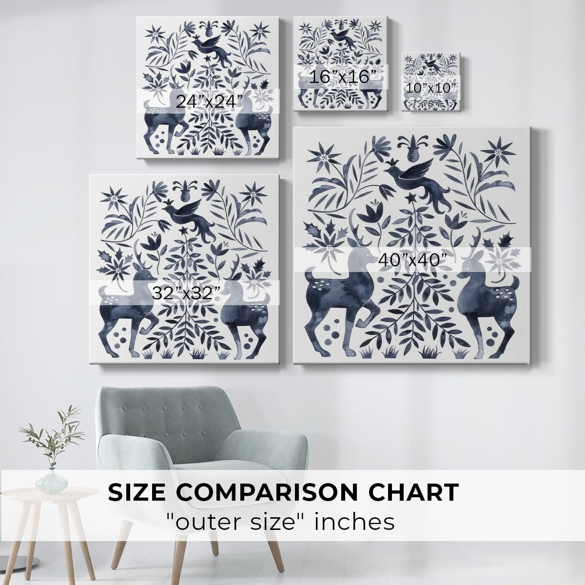 Otomi Inspired Christmas IV- Gallery Wrapped Canvas
