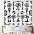 thumbnail image 4 of Boho Decor Office Tapestry Aztec Symbols Boho Tribal Geometric Shapes Large Tapestry, 51x59 Inches Minimalistic Simplicity Sophistication Durable Big Tapestry Decoration for Home Living Room, 4 of 5