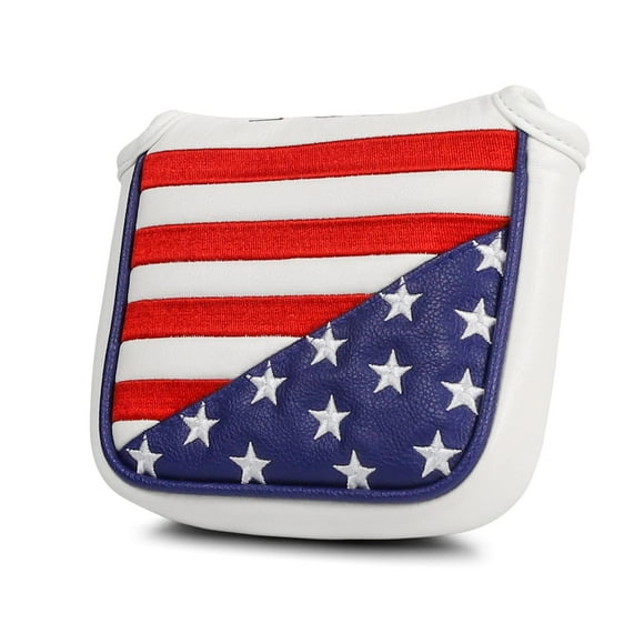 GonaFit USA Flag Magnetic Closure Golf Mallet Putter Head Cover for Taylormade Odyssey Scotty Cameron Ping, Durable and Light-weighted Mallet Putter Headcover