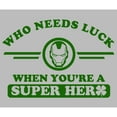 thumbnail image 2 of Men's Marvel St. Patrick's Day Iron Man No Luck Needed  Graphic Tee Athletic Heather X Large, 2 of 5