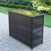 Oakland Living 90053-BT-CF 50 x 23 in. Elite Resin Wicker Outdoor Bar Table, Coffee