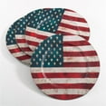 thumbnail image 1 of Saro Lifestyle Collection Décorative Plaque de Charge Design Drapeau Américain Multicolore - Ensemble de 4, 1 of 3