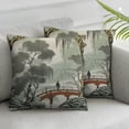 thumbnail image 2 of COMIO  Chinoiserie Pillow Cover Set of 2 Asian Scenic Grey Decorative Throw Pillow Case Cushion Cover for Bedroom Sofa Living Room Couch Chair Office, 2 of 6