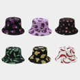 thumbnail image 5 of Wekity Cute Bucket Hat Beach Fisherman Hats for Women, Reversible Double-Side-Wear Unisex (Chili-White), 5 of 5