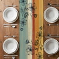 thumbnail image 6 of Floral Orange Table Runner - 90 Inch Long, Kitchen Dining Table Runner Dresser Scarves, Multicolor Striped Decadent Botanical Flower Farmhouse Decor for Coffee Tables Wedding Party Banquet, 6 of 8