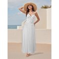 thumbnail image 3 of LMLYSoH Women's Summer Long Cami Dress Sleeveless Open Back Halter Neck Dot Print Beach Dress, 3 of 8