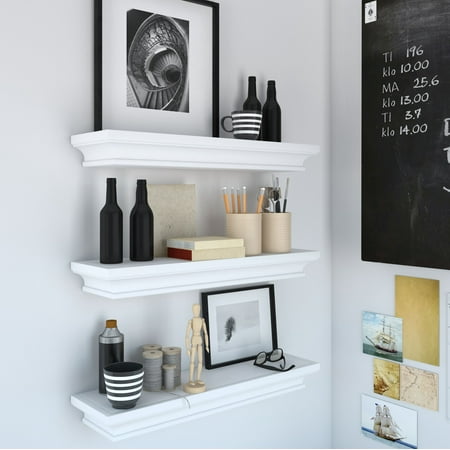 Set of 3 Decorative  Wall  Floading Shelf  Mantle White for 