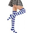 thumbnail image 4 of PTSPLLMY Sox Womens Striped Thigh High Socks Novelty Colorful Over The Knee High Socks Girls Long Stockings Costume Cotton, 4 of 8