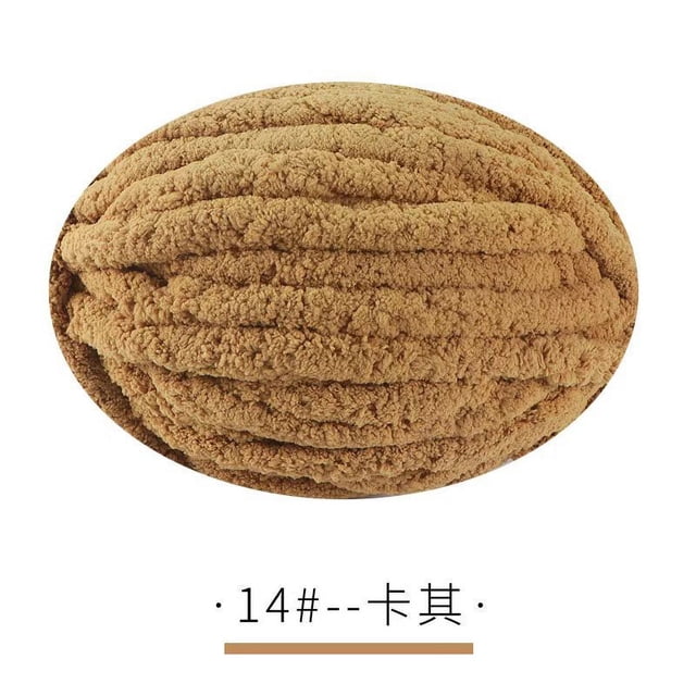 Nvzi paquete de hilo de terciopelo de chenilla para tejer, lana gruesa y cálida para tejer a crochet, para hacer tejidos a mano, 250 g, color caqui
