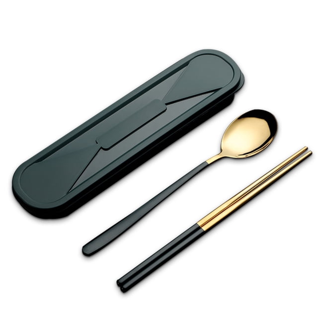 Utensilios de cocina 304 Conjuntos portátiles de acero inoxidable Vajilla reutilizable con caja Los estudiantes usan diseño simple Desayuno Tipo de cena 1 Advancent HA012725-01