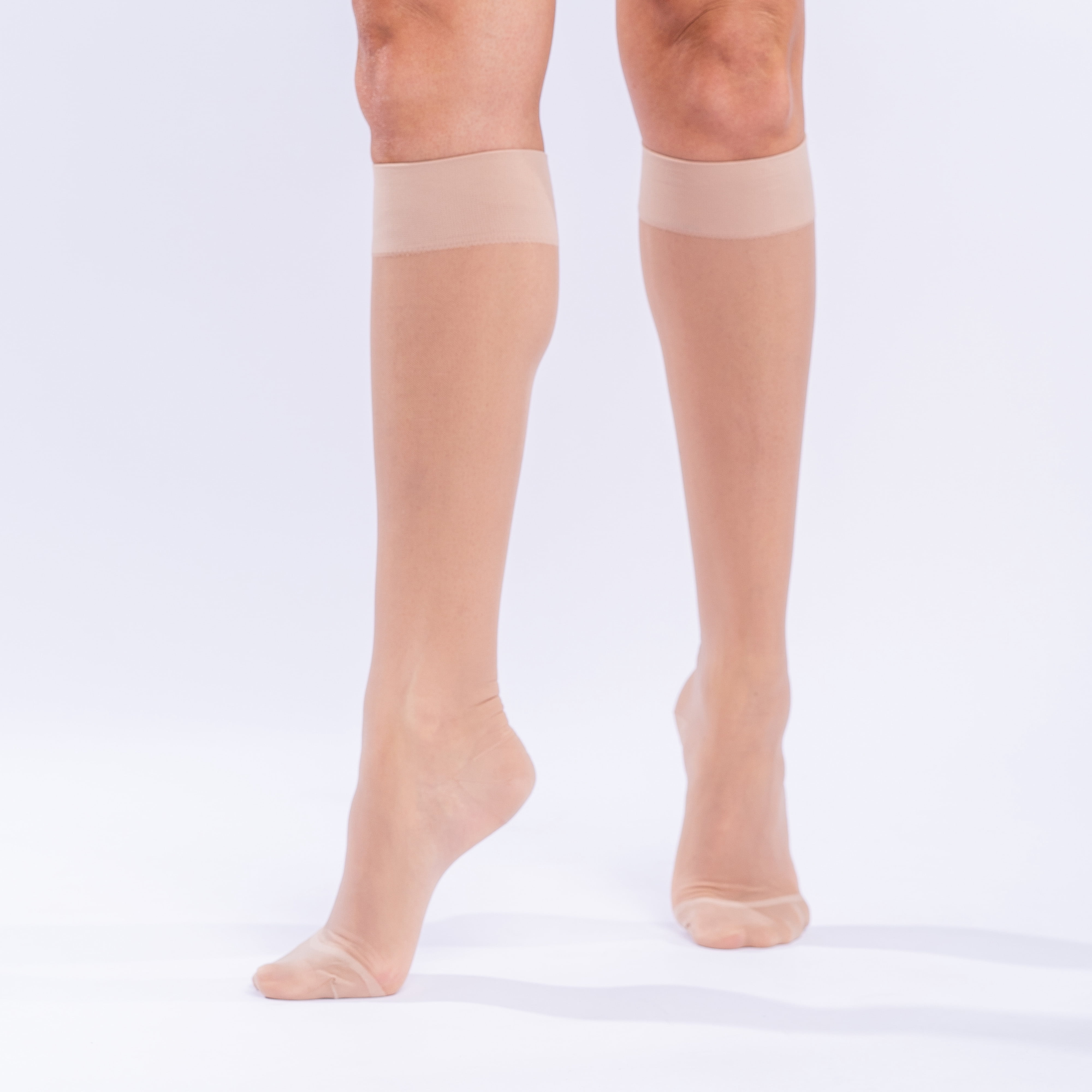 (4 pack) Neo G Sheer Compression Socks 15 - 20mmHg Comfort Knee Highs X Large - Tan