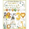 thumbnail image 2 of GEEKEO 3rd Wild Birthday Decorations, Jungle Safari Animal Theme 3rd Birthday Party Supplies with Happy Birthday Banner, Animal Foil Balloons for 3rd Birthday Party Baby Shower Decorations, 2 of 7