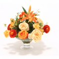 thumbnail image 1 of Distinctive Designs International 16014 Roses Orangées et Or-Runculus- Lys en Compote de Verre, 1 of 1